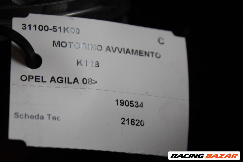 Opel Agila 2008 1.2B önindító   3110051k00 (254) 3. kép