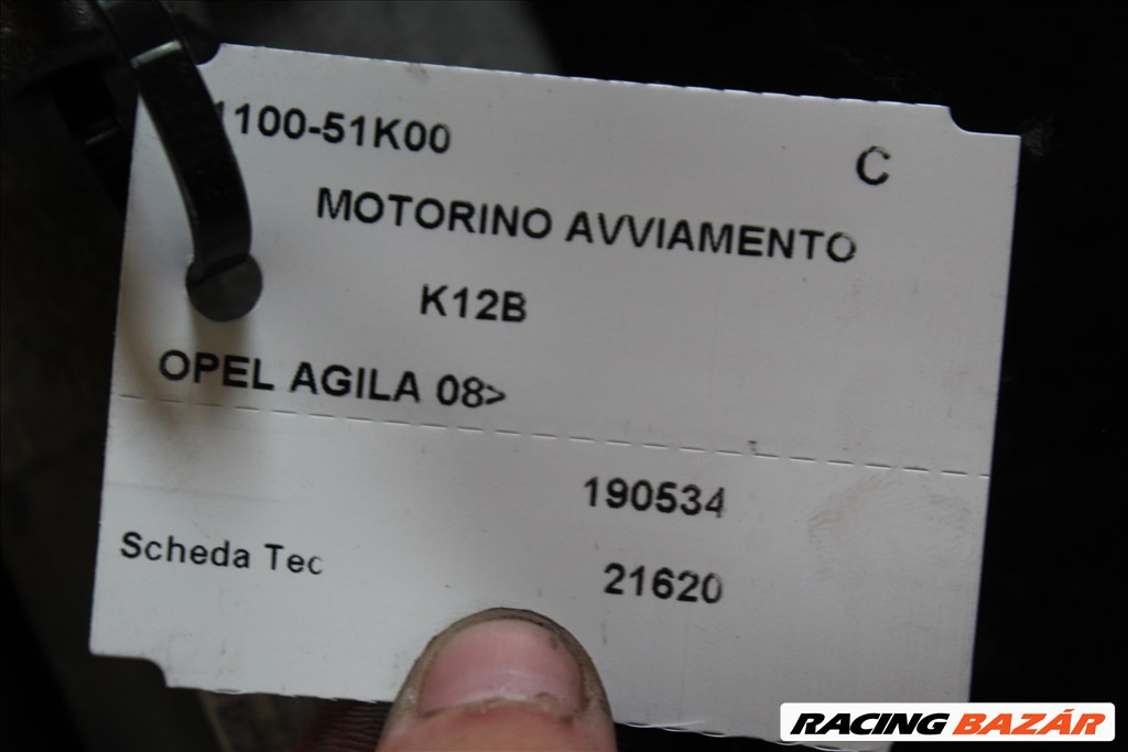 Opel Agila 2008 1.2B önindító   3110051k00 (254) 4. kép