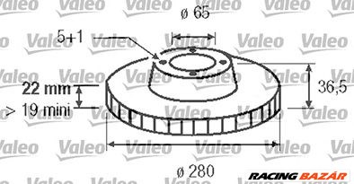 VALEO 186604 - féktárcsa AUDI SEAT SKODA VW 1. kép