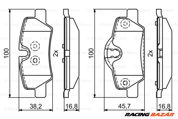 BOSCH 0 986 495 400 - fékbetétkészlet, tárcsafék MINI 1. kép