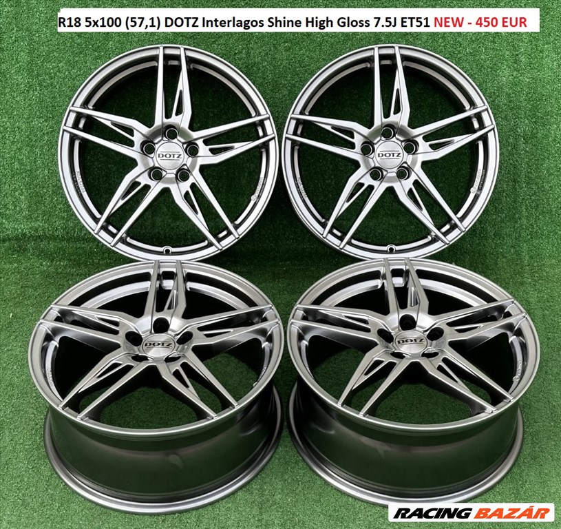 R18 5x100 (57,1) DOTZ Interlagos Shine High Gloss 7.5J ET51 NEW - 450 EUR 1. kép