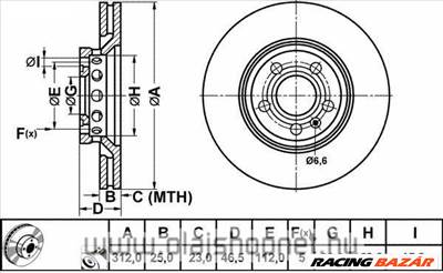 Vw Passat Első Féktárcsa 312 mm 2000-2005 JURID