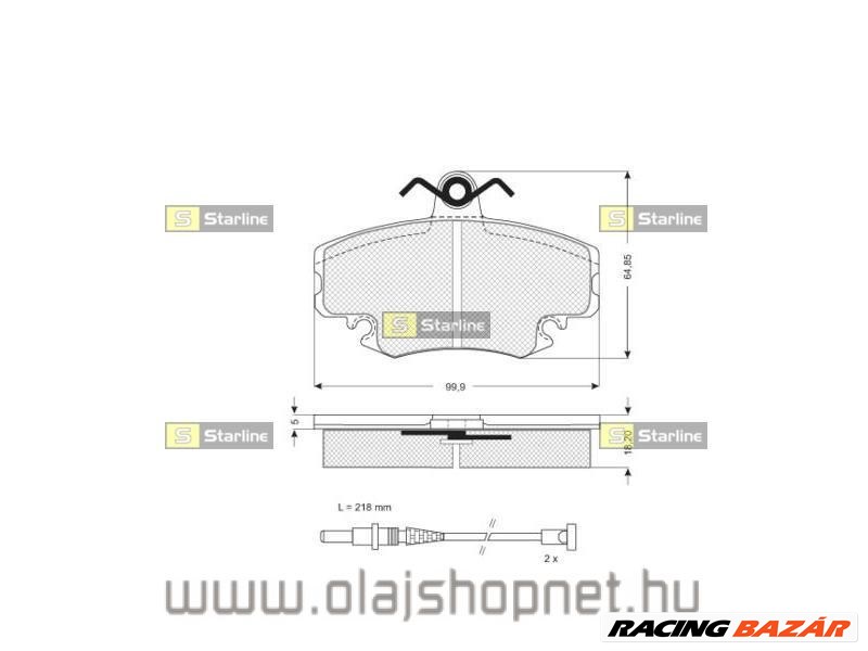 Első fékbetét (Renault Clio II.1.2 16V 2001-től.) 1. kép