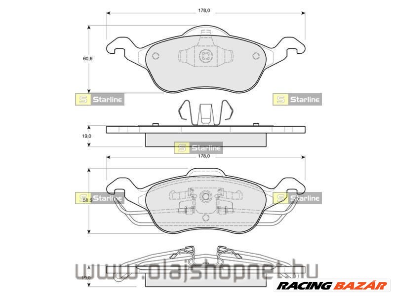 Első fékbetét Ford Focus I. 1998-2004-ig 1. kép