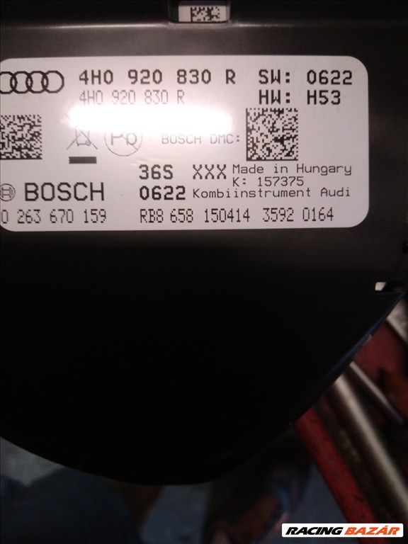 Audi A8 (D4 - 4H) Müszercsoport/kilométeróra/ 4h0920830r 1. kép