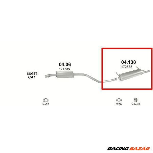 Kipufogódob, hátsó, Citroen Xsara, 1.4-1.9, 1997.07-2000.08 1. kép