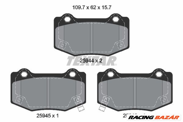 TEXTAR 2594401 - fékbetétkészlet, tárcsafék CADILLAC CHEVROLET 1. kép