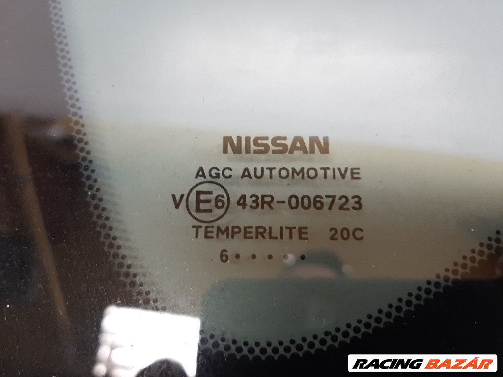 Nissan Note (E12) bal hátsó oldalfal üveg (karosszéria oldal üveg) 2. kép