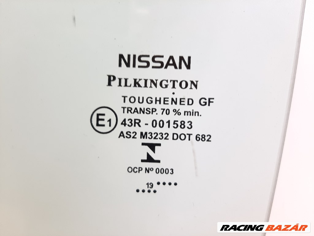 Nissan Leaf (ZE1) bal hátsó ajtó üveg lejáró 2. kép