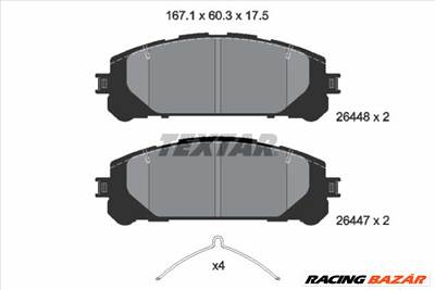 TEXTAR 2644801 - fékbetétkészlet, tárcsafék LEXUS TOYOTA
