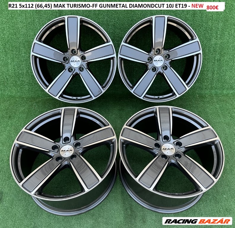 R21 5x112 (66,45) MAK TURISMO-FF GUNMETAL DIAMONDCUT 10J ET19 - NEW  800EUR  3. kép