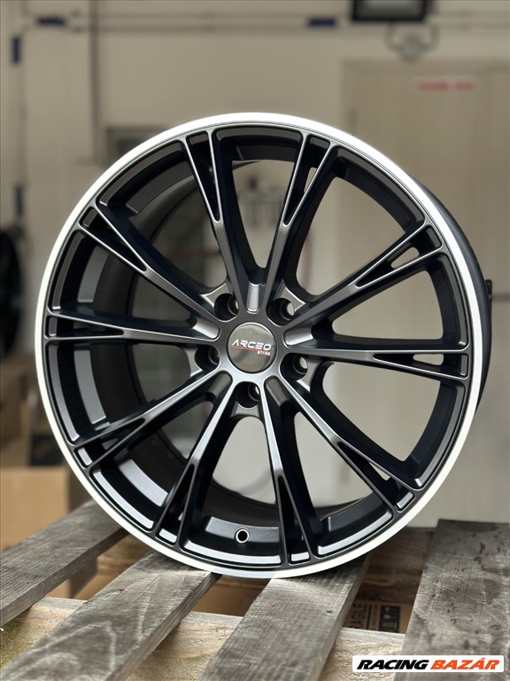 R20 5x112 (66,45) ARCEO STARS ASW01 8.5J ET30Matt Black Lip Diamond - 2. kép