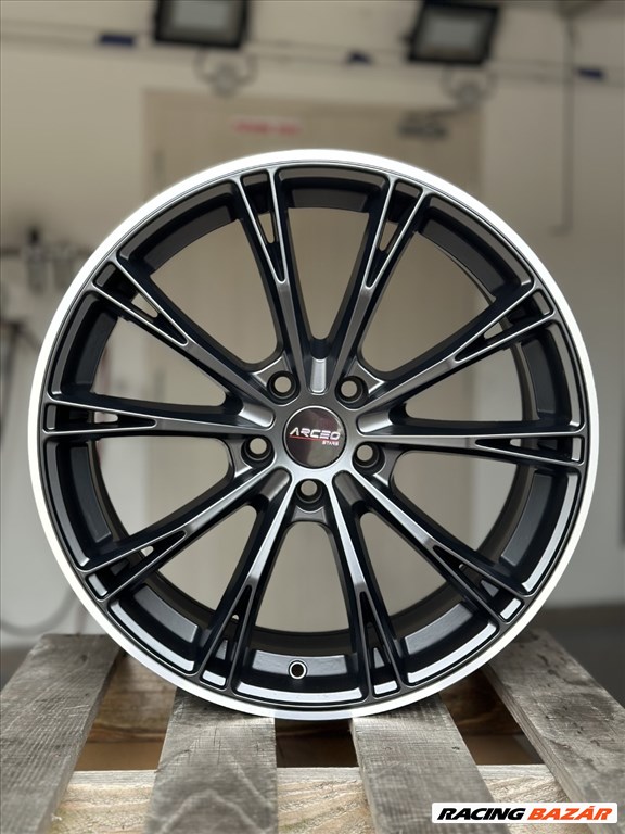 R20 5x112 (66,45) ARCEO STARS ASW01 8.5J ET30Matt Black Lip Diamond - 3. kép