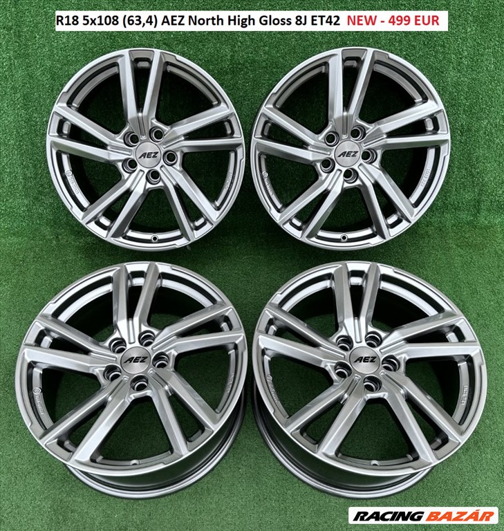 R18 5x108 (63,4) Aez North High Gloss 8J ET42 Új Alufelnik 1. kép