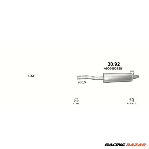 Kipufogódob, hátsó, VW Golf III 1.6i-1.8i,1.9D 1. kép