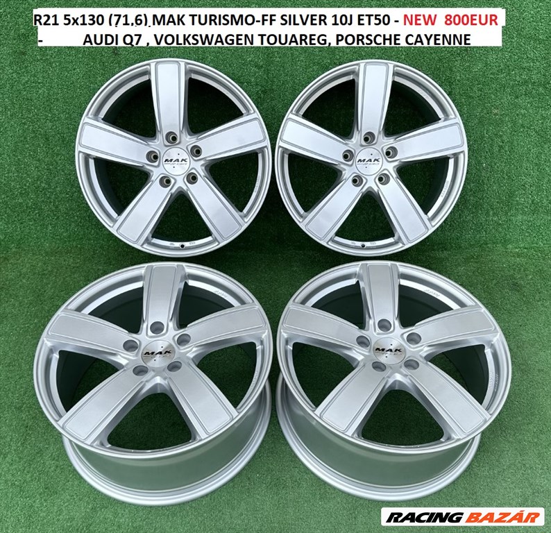 R21 5x130 (71,6) MAK TURISMO-FF SILVER 10J ET50  1. kép