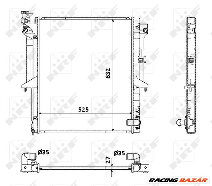 NRF 53908 Hűtőradiátor 1. kép