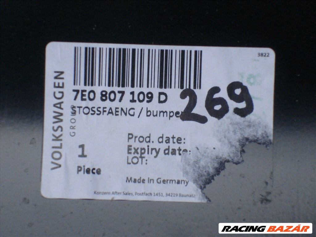 VW T5 T6 első lökhárítómerevítő Új 7E0807109B 2010-től 5. kép