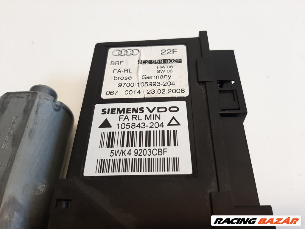 Audi A4 (8E B7) jobb elsõ ablakemelõ motor 8E2959802F 3. kép