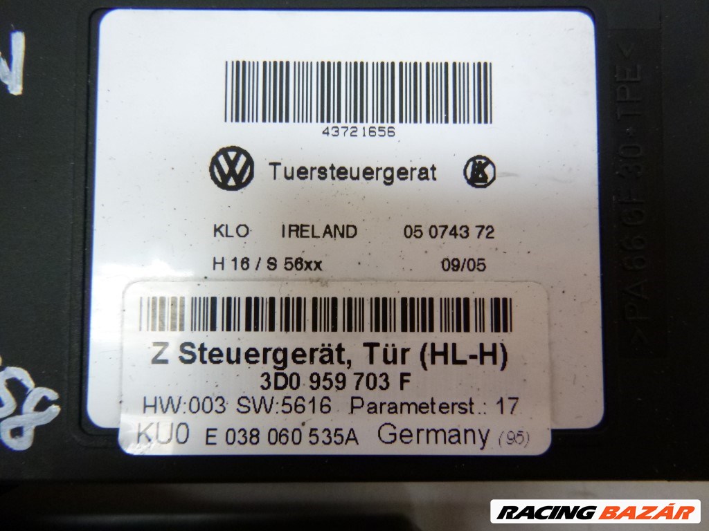 Volkswagen Phaeton bal hátsó ablakemelõ motor 3D0959703F 4. kép