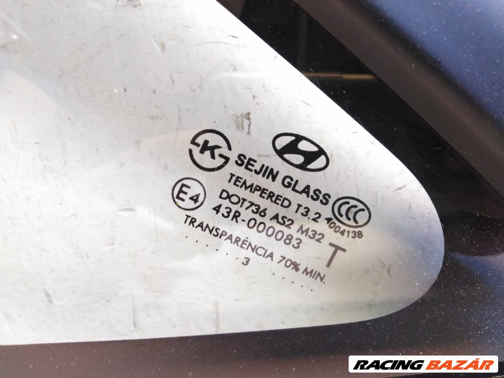 Hyundai IX35 (ELH) bal hátsó oldalfal üveg (karosszéria oldal üveg) 3. kép