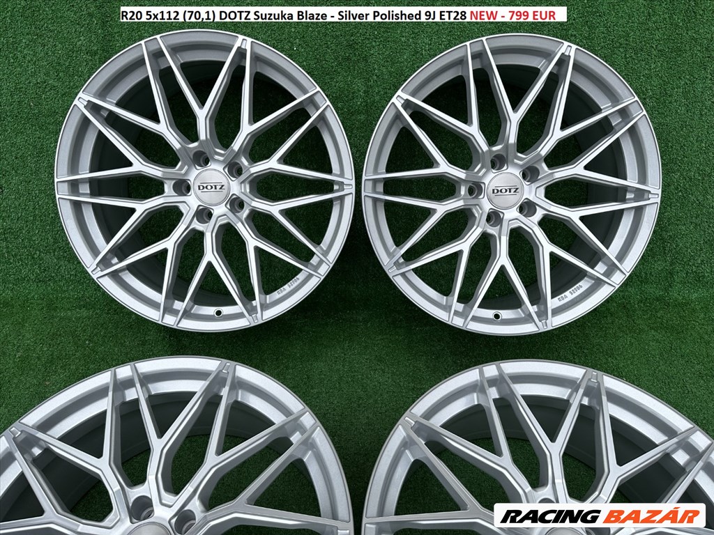 R20 5x112 (70,1) DOTZ Suzuka Blaze - Silver Polished 9J ET28 NEW - 799 EUR / set  1. kép