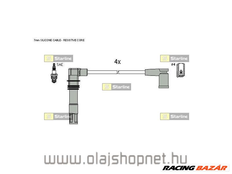 Gyújtókábel készlet VW Polo (9N) 1.4 2001-2009 1. kép