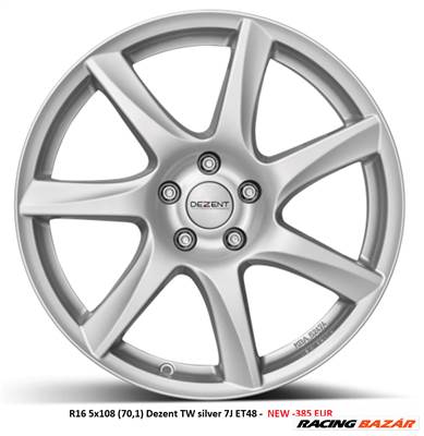 R16 5x108 (70,1) Dezent TW silver 7J ET48 -  NEW -385 EUR