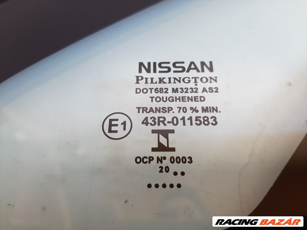 Nissan Leaf (ZE1) bal elsõ oldalfal üveg (karosszéria oldal üveg) 2. kép