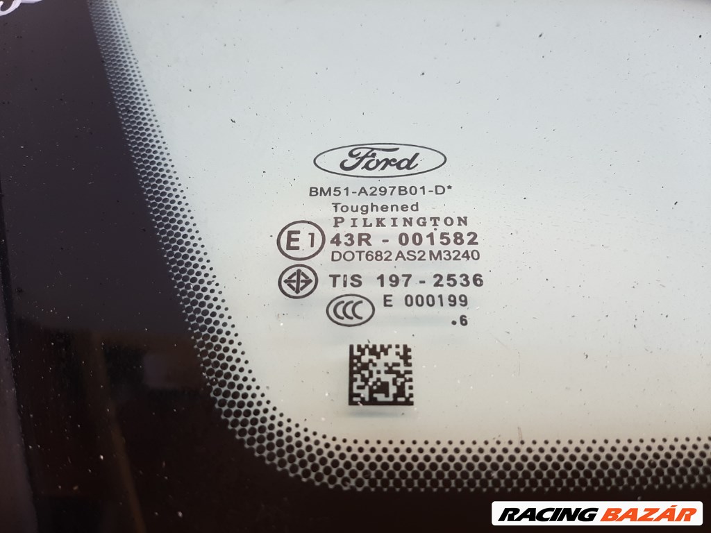 Ford Focus 5 ajtós bal hátsó oldalfal üveg (karosszéria oldal üveg) BM51A297B01D 2. kép