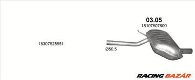 Kipufogódob, hátsó, BMW 3 E46 1.6/1.8/2.0, 2001-2005.02