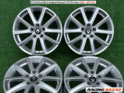 R17 5x114,3 (66,1) Original Renault 7J ET37 silver NEW - 449 EUR / set 