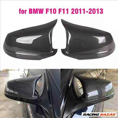 BMW F10 F11 M style visszapillantó tükör burkolat, fényes fekete / carbonos 2010-2013 Carbon