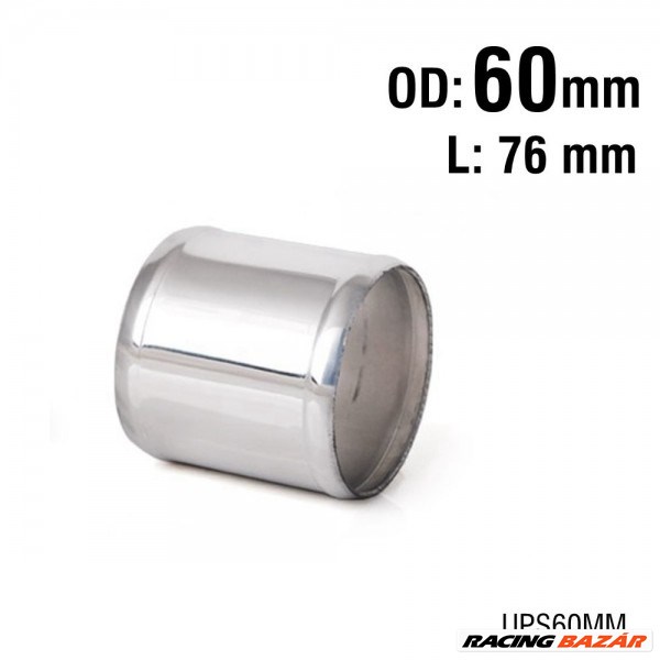 Alumínium cső idom egyenes - átmérő 60mm - hossz 76mm 1. kép