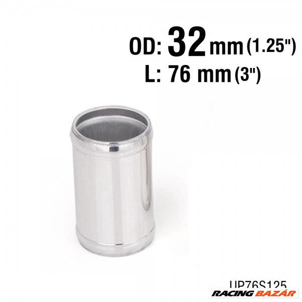 Alumínium cső idom egyenes - átmérő 32mm / 1.25" - hossz 76mm 1. kép