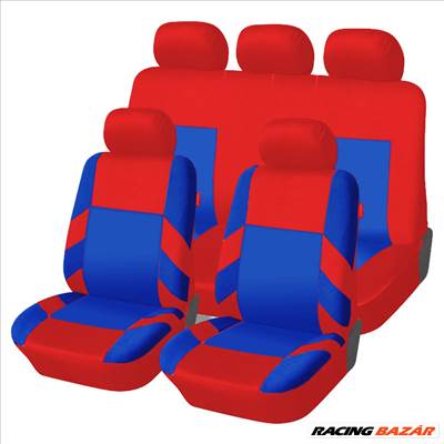Univerzális üléshuzat garnitúra piros-kék (osztható) Exlusive