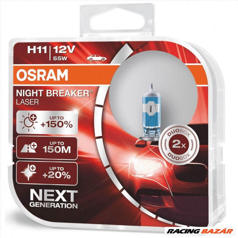 Izzó 12V/55W/H11 2db/+150% Osram Night Breaker Laser 64211NL 1. kép
