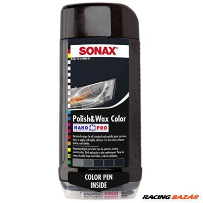 Sonax polír és wax fekete 500 ml