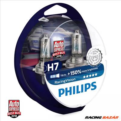 Izzó 12V/55W/H7/2db Philips Racing Vision +150% 12972RVS2