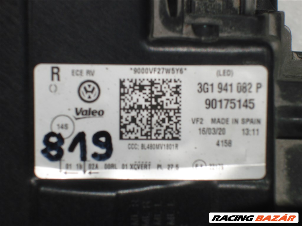 VW Passat B8 IQ-Light Mátrix Jobb első Fényszóró 3G1941082P 2019-től 5. kép