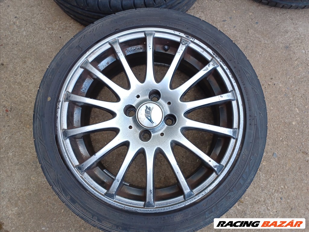 Renault Clio III 4x100 lyukosztású 16" használt Aez alufelni, rajta 205/45 használt nyári gumi 2. kép