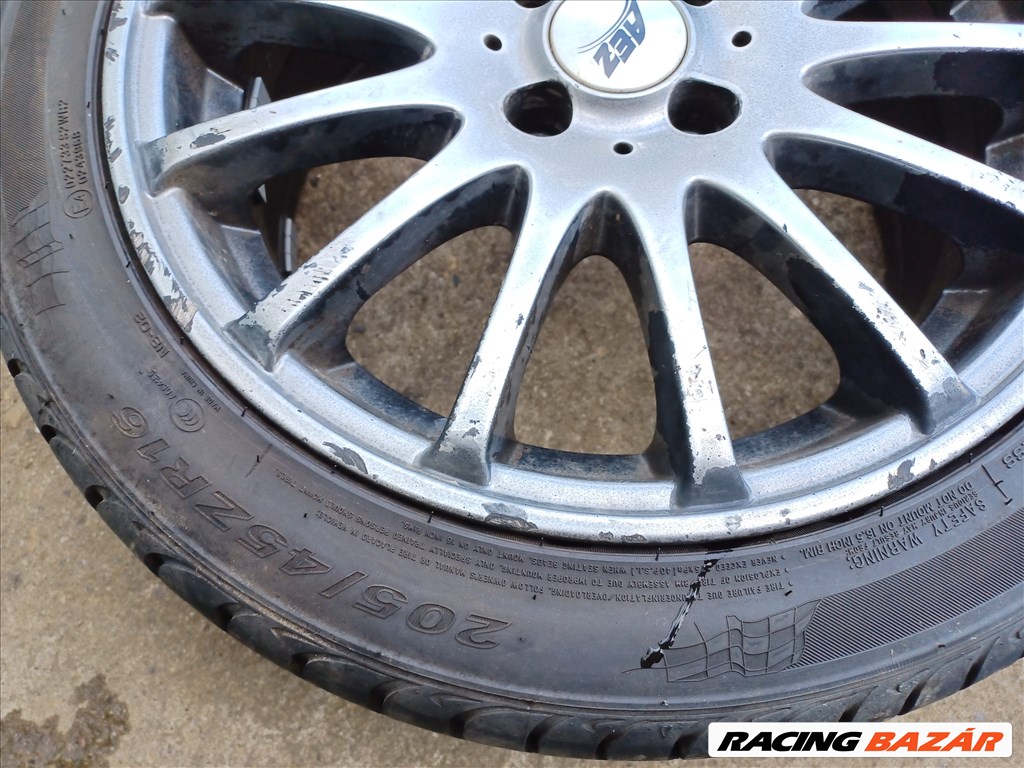 Renault Clio III 4x100 lyukosztású 16" használt Aez alufelni, rajta 205/45 használt nyári gumi 7. kép