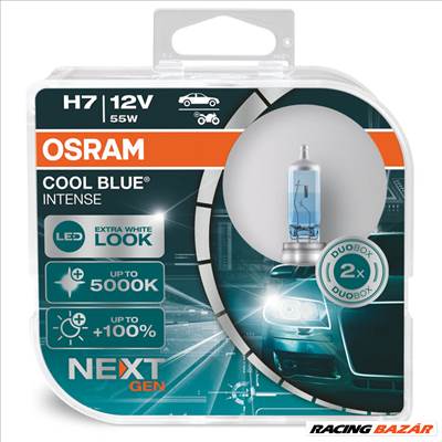Izzó 12V/55W/H7 2db/+100% 5000K Osram Cool Blue Intense Nextgen 64210CBN