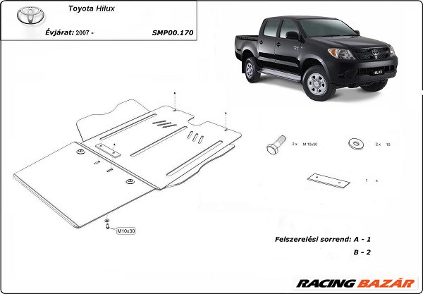 Toyota Hilux 2004 - 2015 Váltó- és differenciálmű védő 1. kép