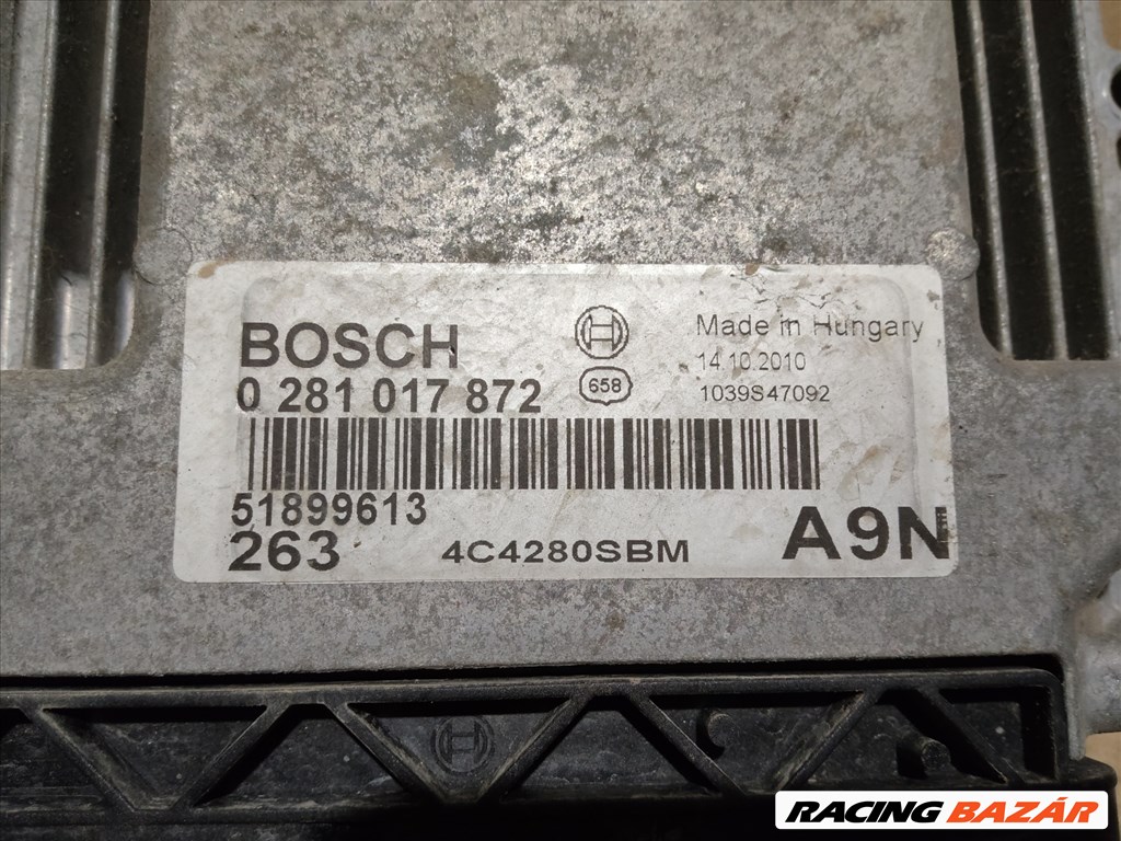 Fiat Doblo III.  2009-2015 1,6 16v Diesel Motorvezérlő 0281017872 , 51899613 2. kép
