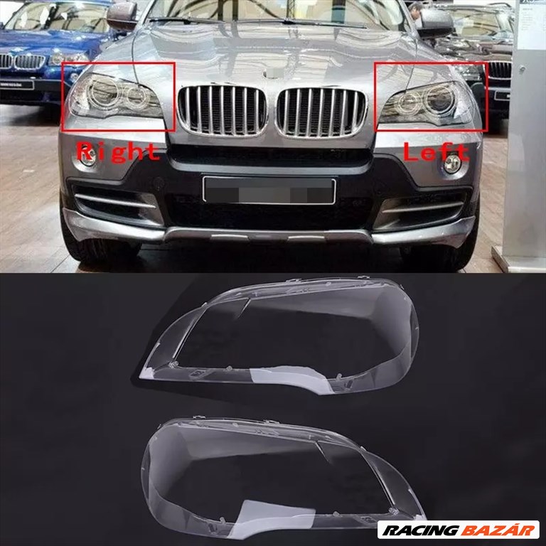 BMW E70 X5 lámpabúra, fényszóró búra 2007-2013 Jobb oldal (anyós oldal) 1. kép