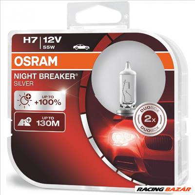 Izzó 12V/55W/H7 2db/+100% Osram Night Breaker Silver 64210NBS-HCB