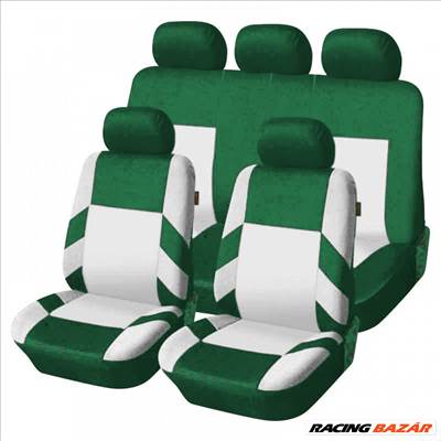 Univerzális üléshuzat garnitúra zöld-fehér (osztható) Exlusive