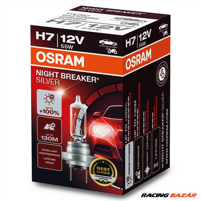 Izzó 12V/55W/H7 1db/+100% Osram Night Breaker Silver 64210NBS-HCB 1. kép