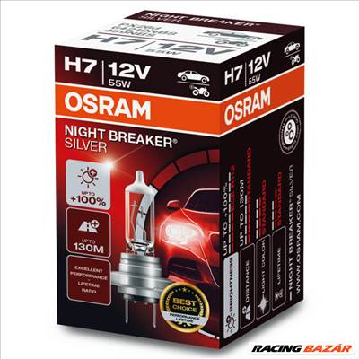 Izzó 12V/55W/H7 1db/+100% Osram Night Breaker Silver 64210NBS-HCB